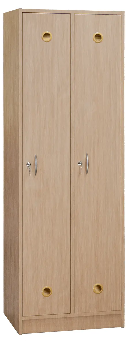 STL - 180 - 60 šatní skříň dřevěná, 2-dveřová, šatní tyč, 1800x600x500, sokl, dub bardolino